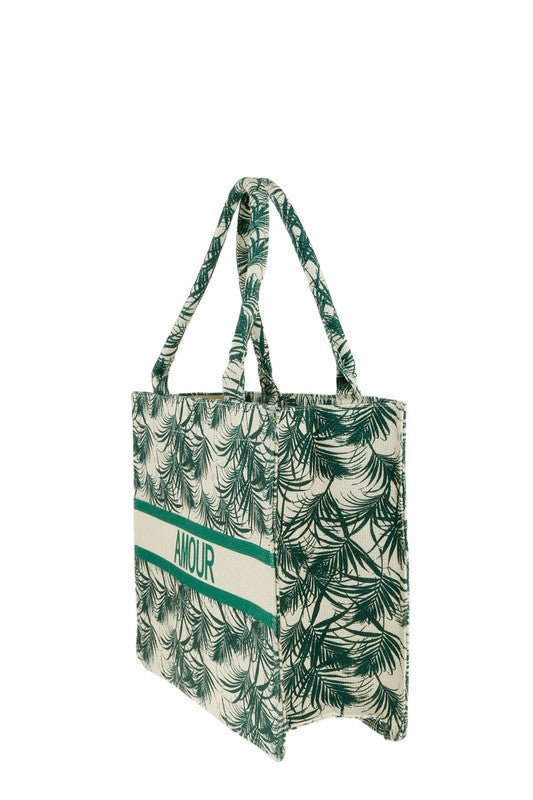 AMOUR Tropical Oblique Book Tote Bag  HOUSE OF SHE