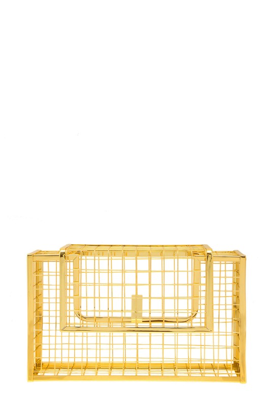 Metal Cage Crossbody Clutch Bag  HOUSE OF SHE