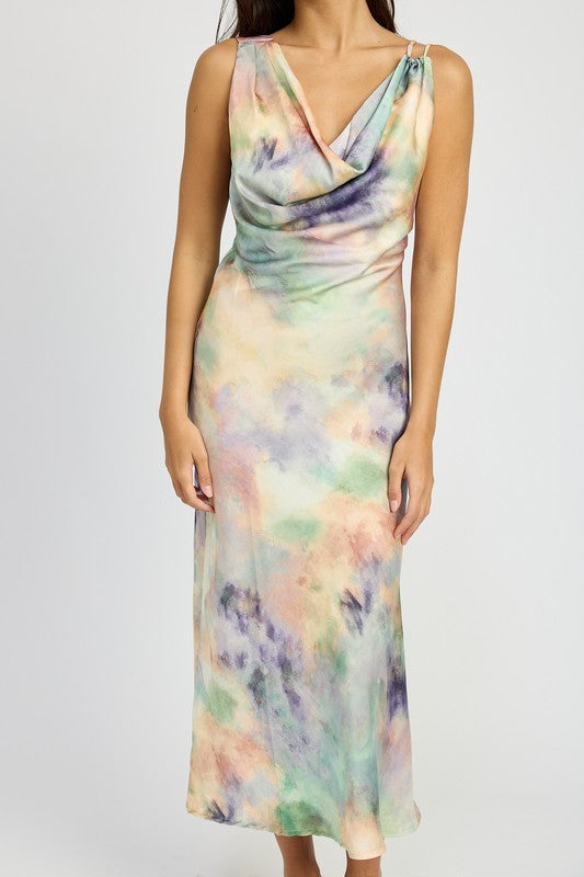 Cowl Neck Midi Bias Dress  HOUSE OF SHE