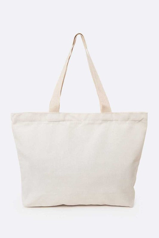 Large Snake Patch Canvas Tote Bag - HOUSE OF SHE