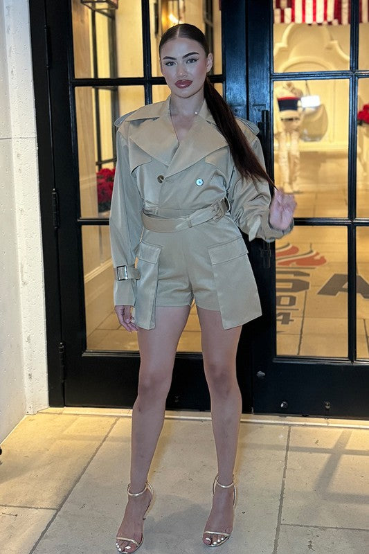 Sophisticated Utility Romper - HOUSE OF SHE