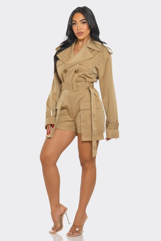 Sophisticated Utility Romper - HOUSE OF SHE