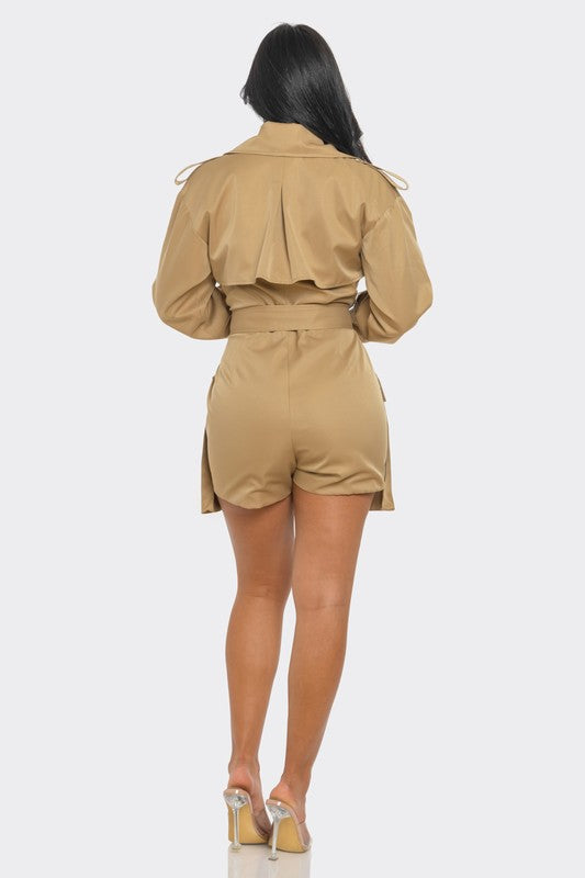 Sophisticated Utility Romper - HOUSE OF SHE