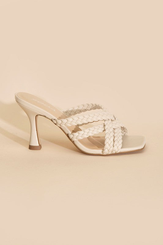 KELLAN-S Double Cross Braided Heels  HOUSE OF SHE