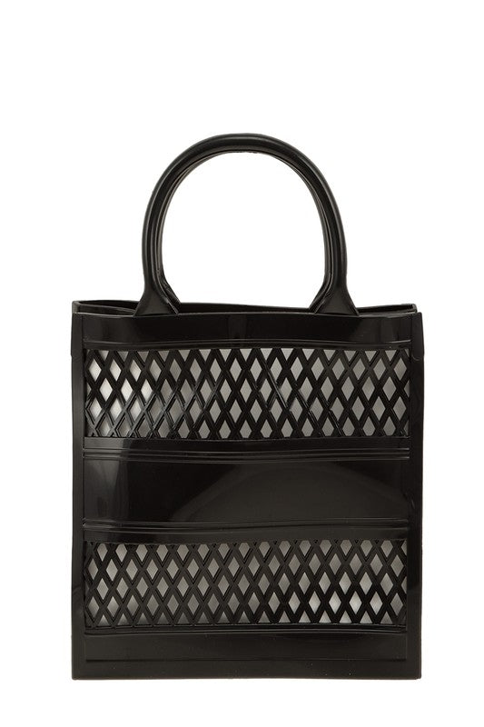 JADORE Mesh Style Top Handle Jelly Bag - HOUSE OF SHE