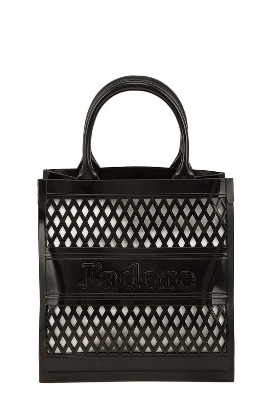 JADORE Mesh Style Top Handle Jelly Bag - HOUSE OF SHE