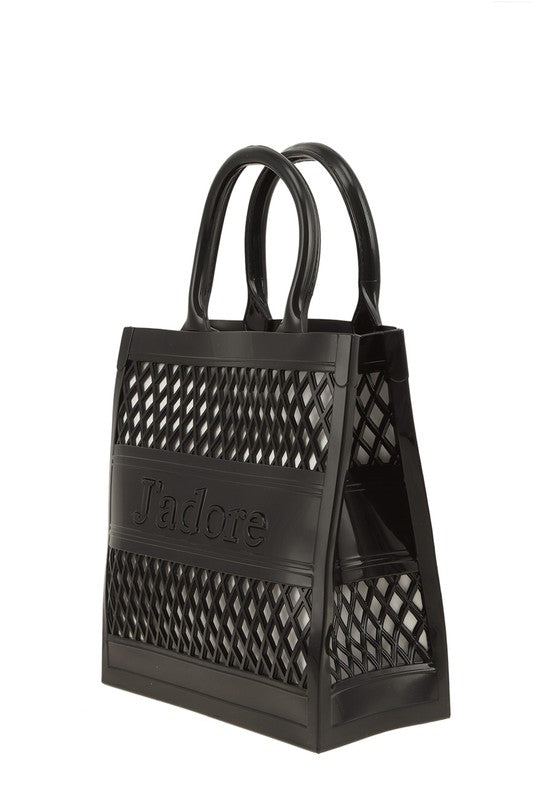 JADORE Mesh Style Top Handle Jelly Bag - HOUSE OF SHE