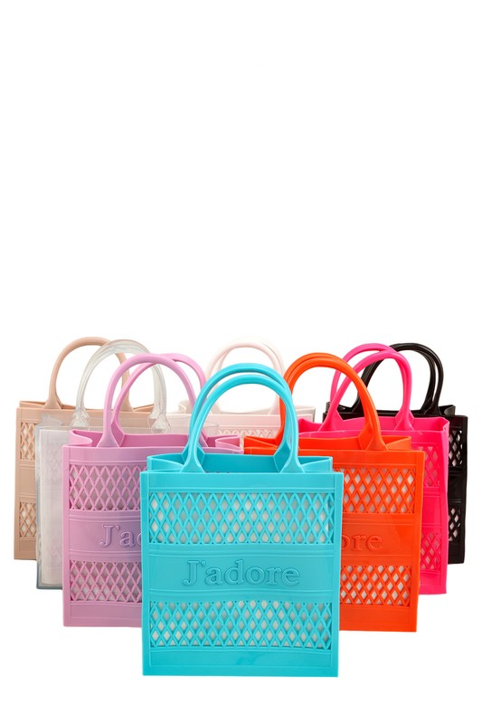 JADORE Mesh Style Top Handle Jelly Bag - HOUSE OF SHE