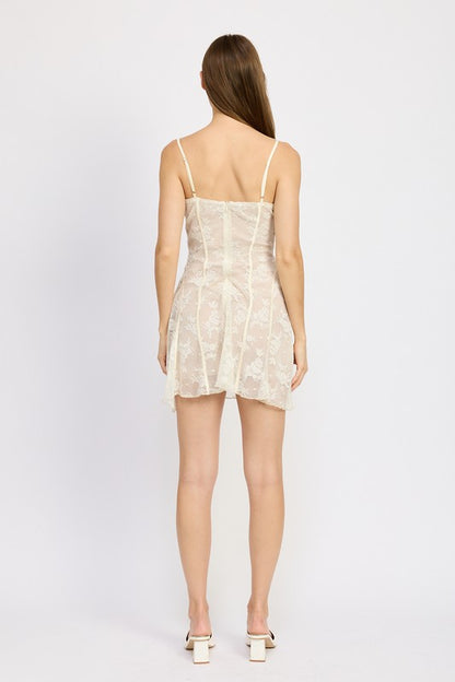 Sofi Spaghetti Strap Lace Mini Dress