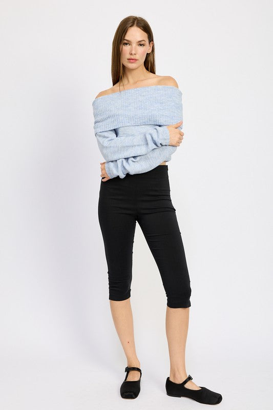 Off Shoulder Fold Over Top - HOUSE OF SHE