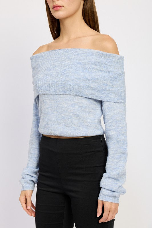 Off Shoulder Fold Over Top - HOUSE OF SHE