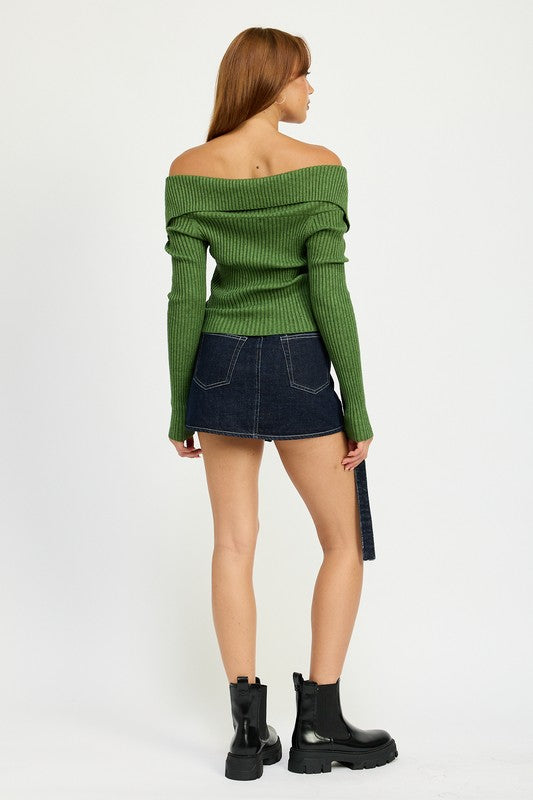 Wrapped Mini Denim Skirt - HOUSE OF SHE
