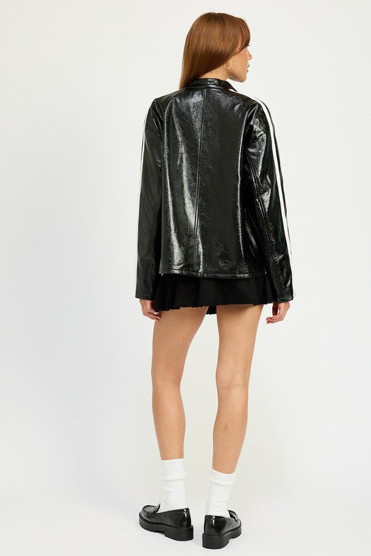 Oversized Moto Jacket - HOUSE OF SHE