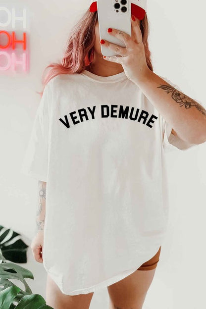 Very Demure Oversized Graphic Tee Cotton T-Shirt