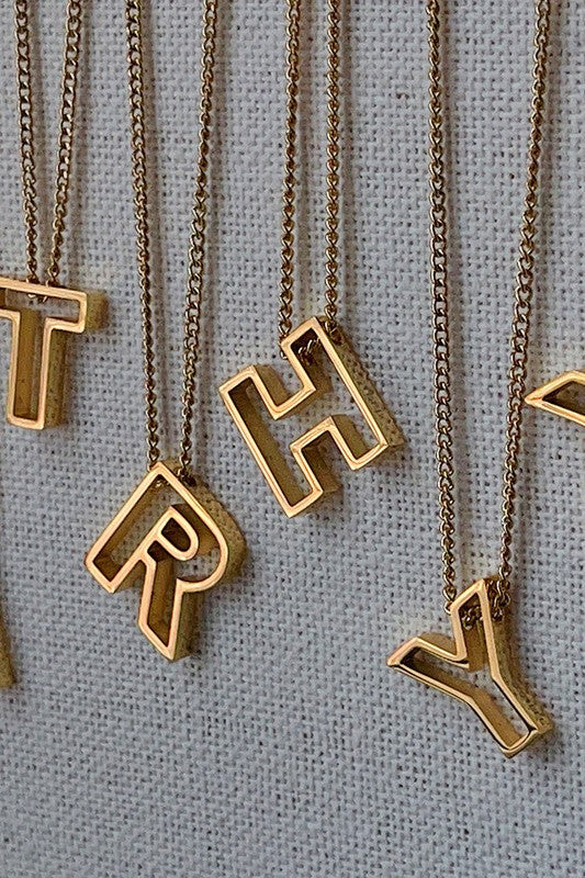 Cutout Initial Letter Personalized Necklace - HOUSE OF SHE