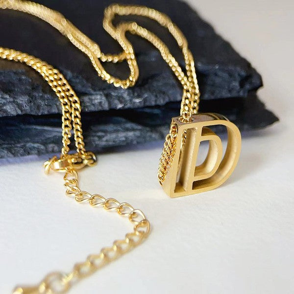Cutout Initial Letter Personalized Necklace - HOUSE OF SHE