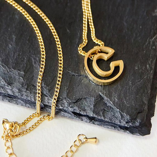 Cutout Initial Letter Personalized Necklace - HOUSE OF SHE