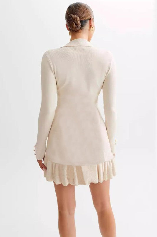 Sofie Sweater Collared Mini Dress - HOUSE OF SHE