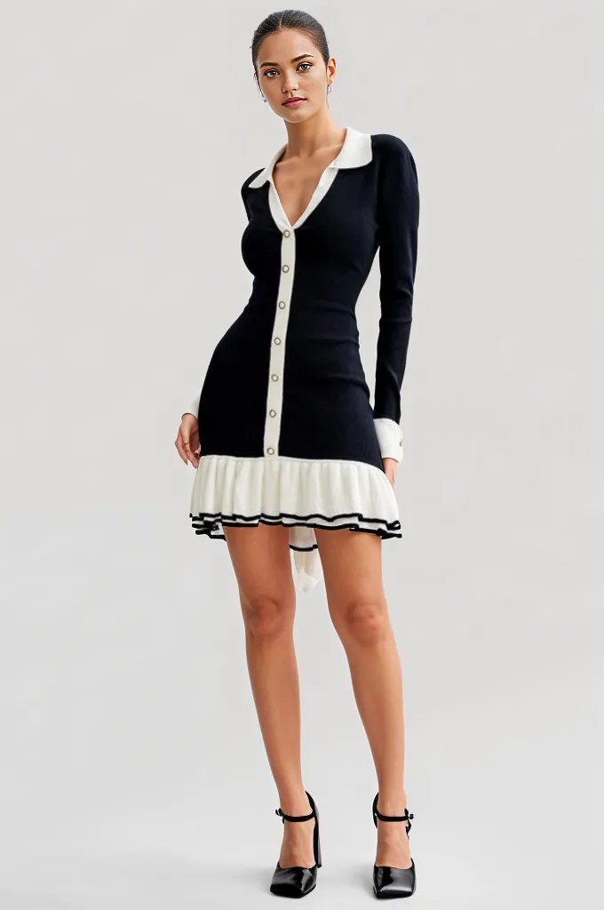 Sofie Sweater Collared Mini Dress - HOUSE OF SHE