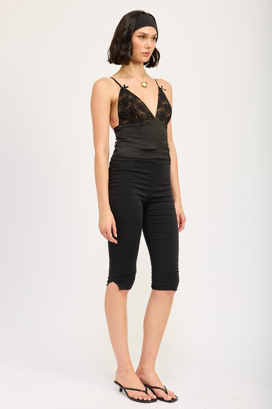 Mixed Media Lace Cami Top - HOUSE OF SHE