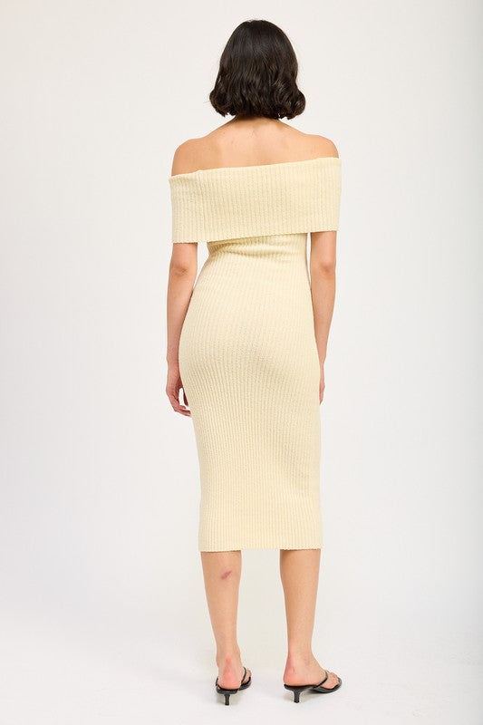 Strapless Bodycon Midi Dress - HOUSE OF SHE