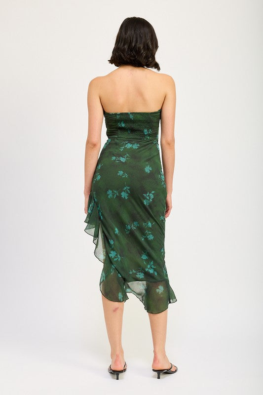 Ruffle Tube Maxi Dress - HOUSE OF SHE