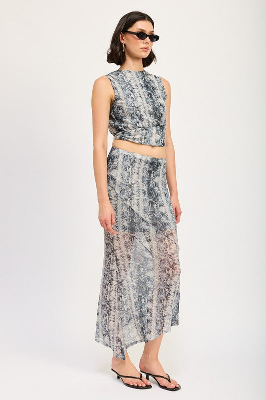 Snake Pleated Tie Back Top - HOUSE OF SHE