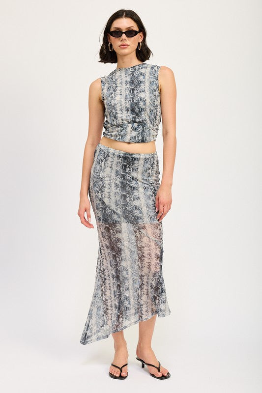 Snake Pleated Tie Back Top - HOUSE OF SHE