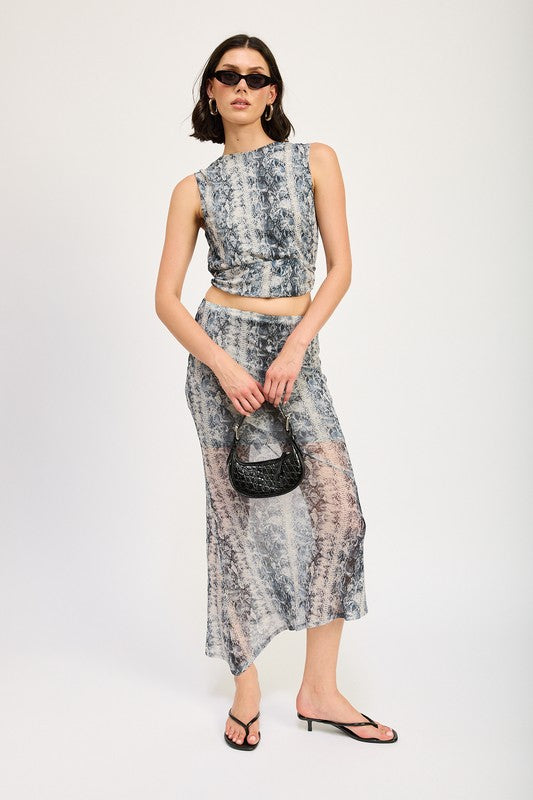 Snake Pleated Tie Back Top - HOUSE OF SHE