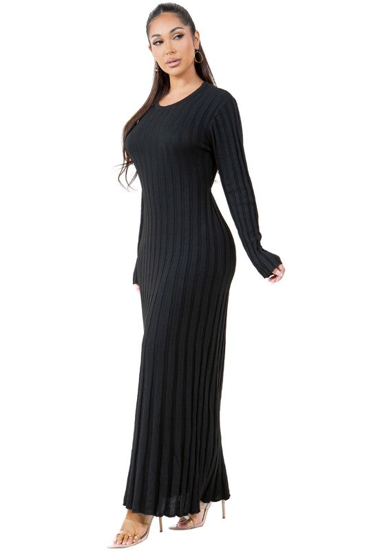 Cloe Knitwear Long Maxi Dress - HOUSE OF SHE