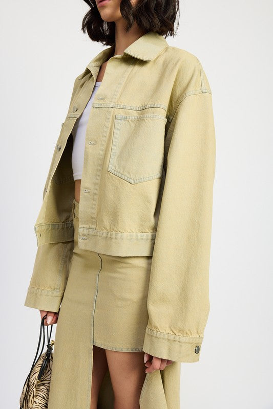 Lori Oversized Denim Jacket - HOUSE OF SHE
