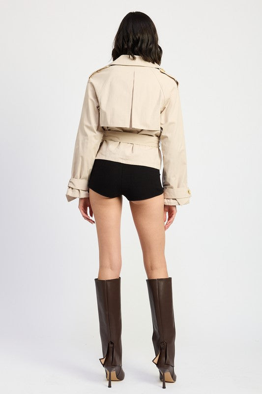Layered Trench Style Jacket - HOUSE OF SHE
