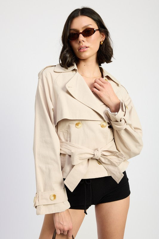 Layered Trench Style Jacket - HOUSE OF SHE