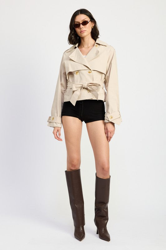 Layered Trench Style Jacket - HOUSE OF SHE