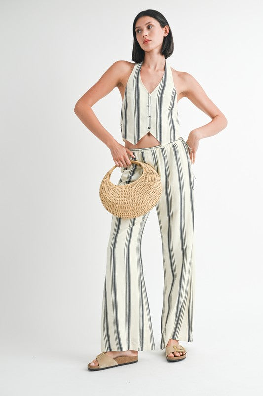 Halter Neckline Vest With Back Tie - HOUSE OF SHE