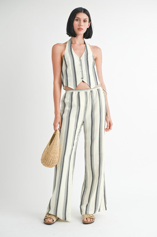 Halter Neckline Vest With Back Tie - HOUSE OF SHE