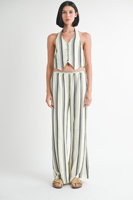 Halter Neckline Vest With Back Tie - HOUSE OF SHE
