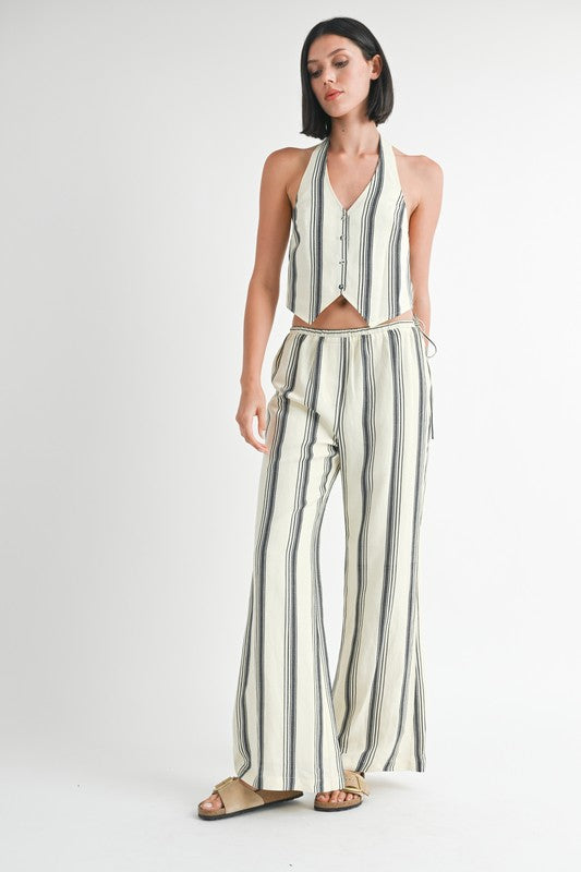 Striped Straight Leg Pants - HOUSE OF SHE