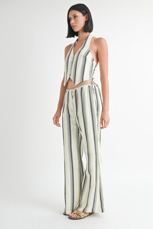 Striped Straight Leg Pants - HOUSE OF SHE