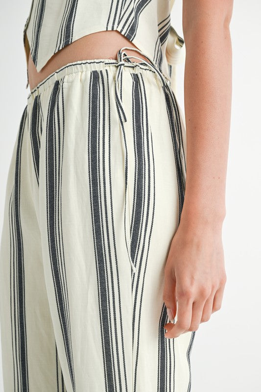 Striped Straight Leg Pants - HOUSE OF SHE