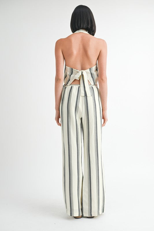 Striped Straight Leg Pants - HOUSE OF SHE