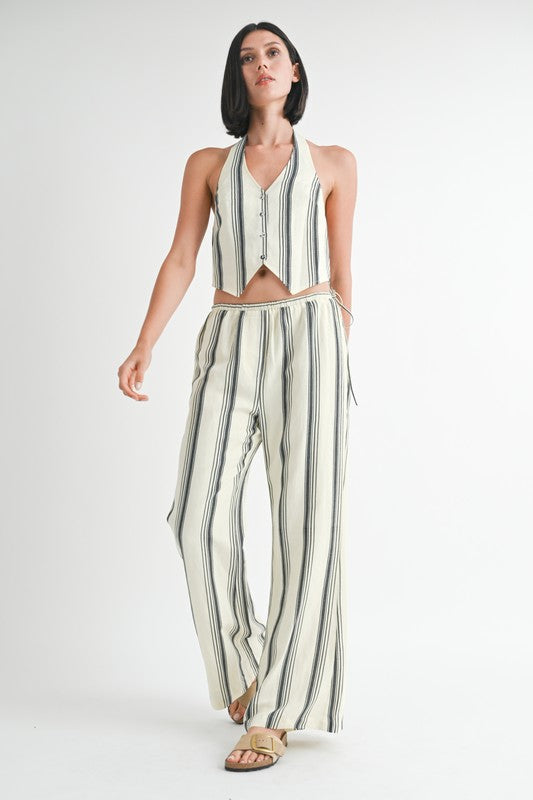 Striped Straight Leg Pants - HOUSE OF SHE