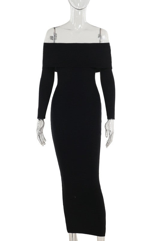 Long Maxi Knit Dress - HOUSE OF SHE