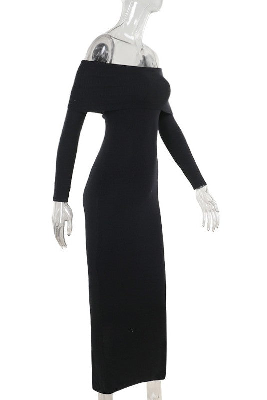 Long Maxi Knit Dress - HOUSE OF SHE