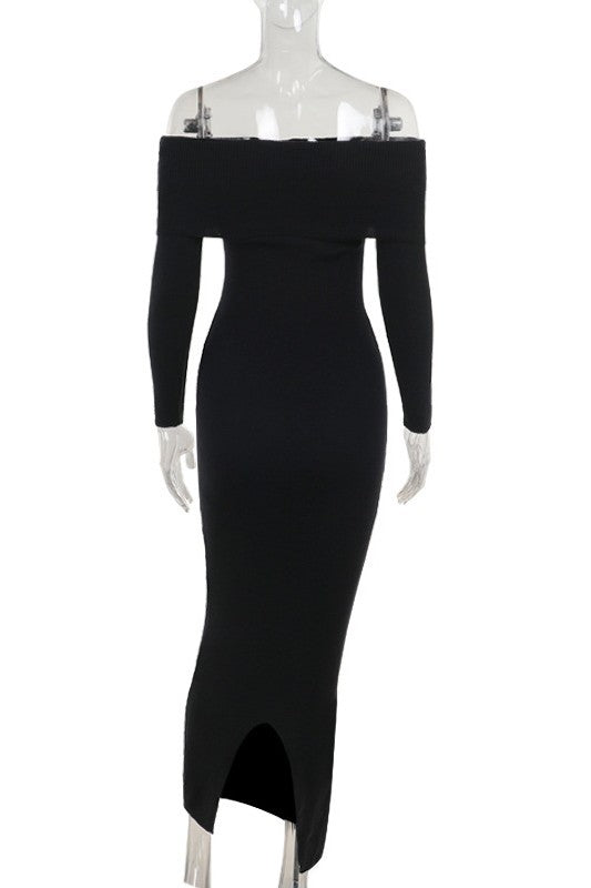 Long Maxi Knit Dress - HOUSE OF SHE