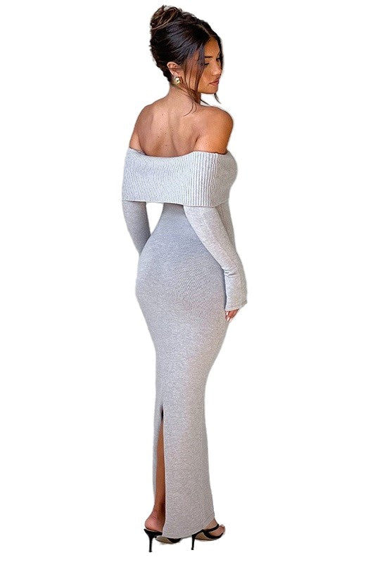 Long Maxi Knit Dress - HOUSE OF SHE