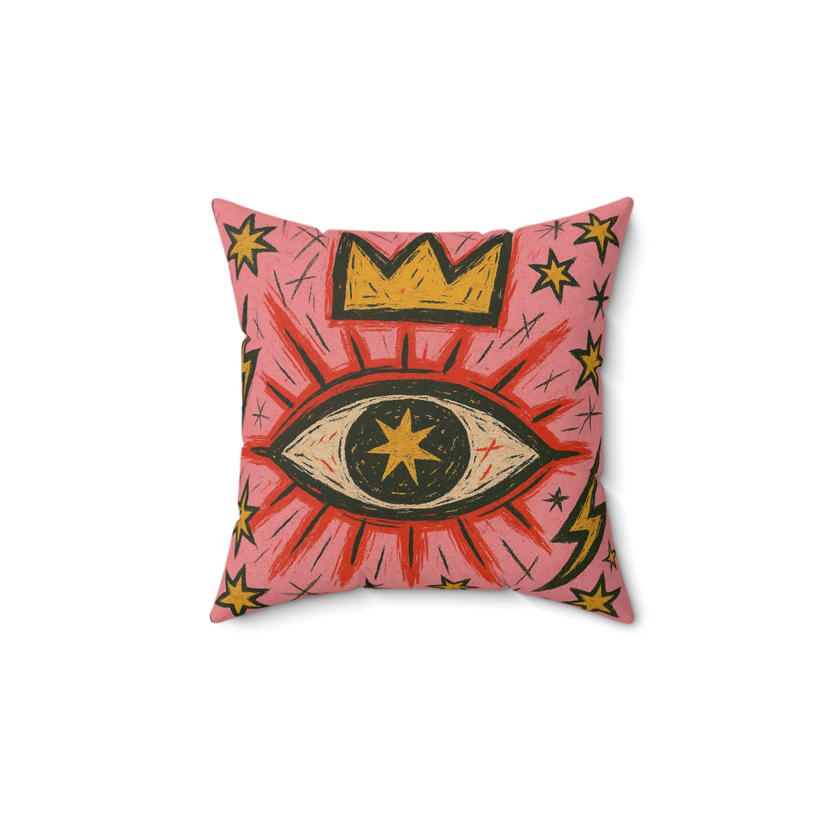 Basquiat Art-Inspired Eye Print Square Cushion Pillow