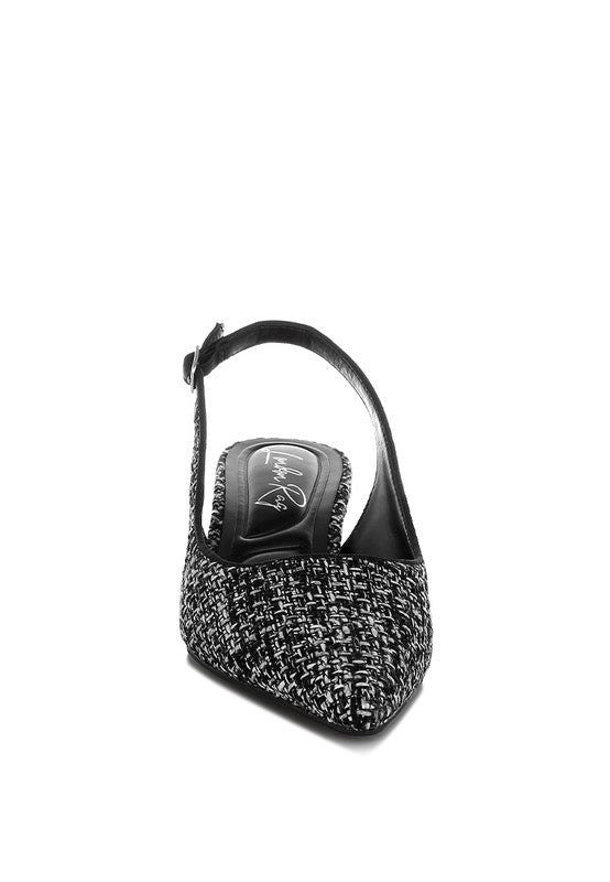 Zehra Boucle Slingback Sandals - HOUSE OF SHE