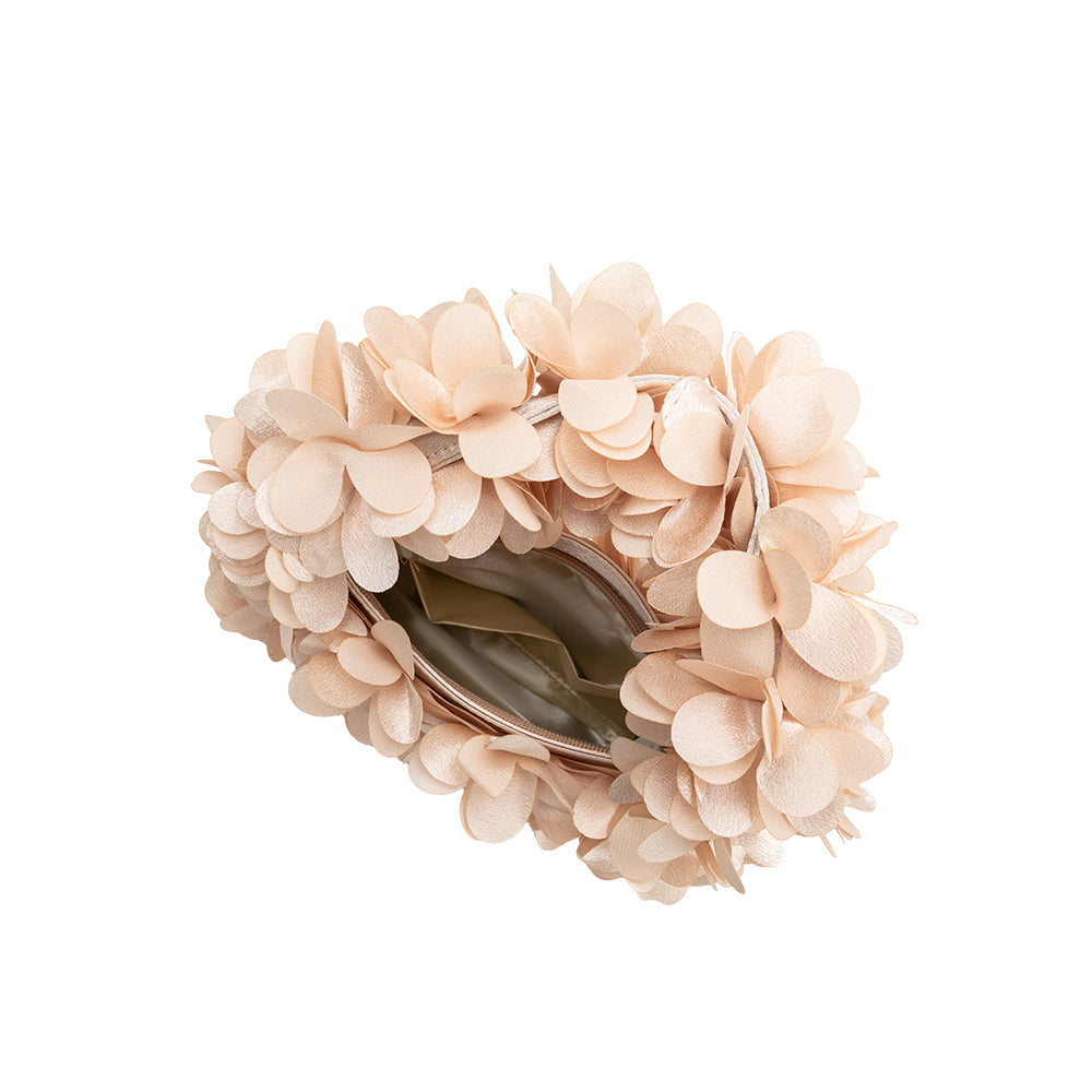 Bloom Champagne Vegan Satin Top Handle Bag - HOUSE OF SHE
