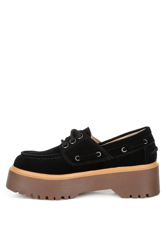 Cuckatoos Chunky Suede Oxford Loafers - HOUSE OF SHE